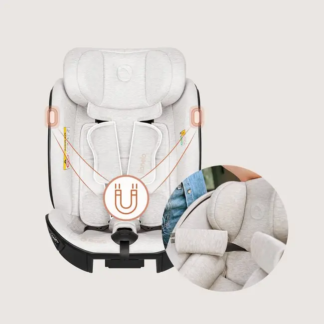 Scaun auto, Lionelo, Moxie Next, i-Size, 40-105 cm, Tetiera reglabila pe 8 trepte, Inclinare spatar in 5 pozitii, Carcasa ventilata, Din bambus, Protectie avansata, Husa detasabila, Conform cu R129, Bej BYNLO-MOXIE_NEXT_I-SIZE_BEIGE SAND