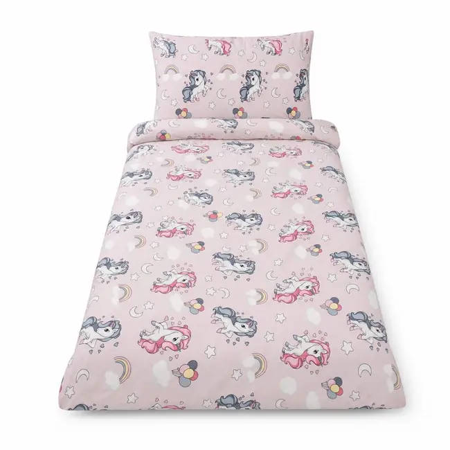 Lenjerie pat fete Unicorn 2-12 ani pentru saltele 160x80 ASC6427968000271