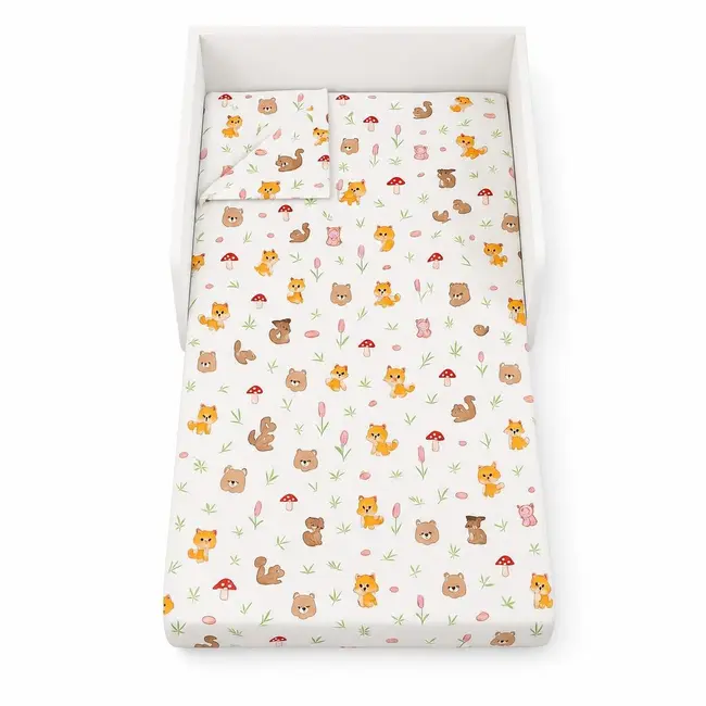 Lenjerie pat copii 2-8 ani in 3 piese Forest pentru saltele 140x70 cm - ASC6427968000219