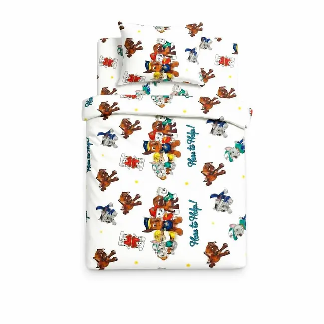 Lenjerie pat baietei 2-6 ani Paw Patrol Alb pentru saltele 130x60 cm - ASC6427968007201
