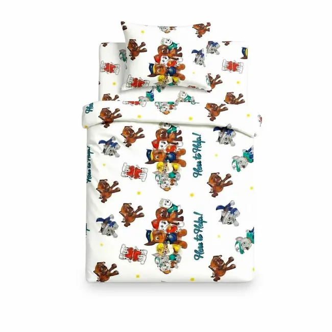Lenjerie 3 piese pat copii Paw Patrol Alb 2-8 ani pentru saltele 140x70 ASC6427968007218