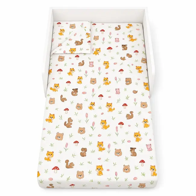Lenjerie in 3 piese Forest pentru pat copii 2-16 ani compatibila cu saltea 180x80cm - ASC6427968007232