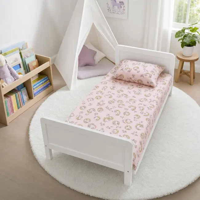 Lenjerie 3 piese cu Unicorni pat copii 2-6 ani pentru saltele 130x60 - ASC6427968007973