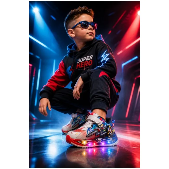 Adidasi super hero cu luminite pentru baieti adt-59