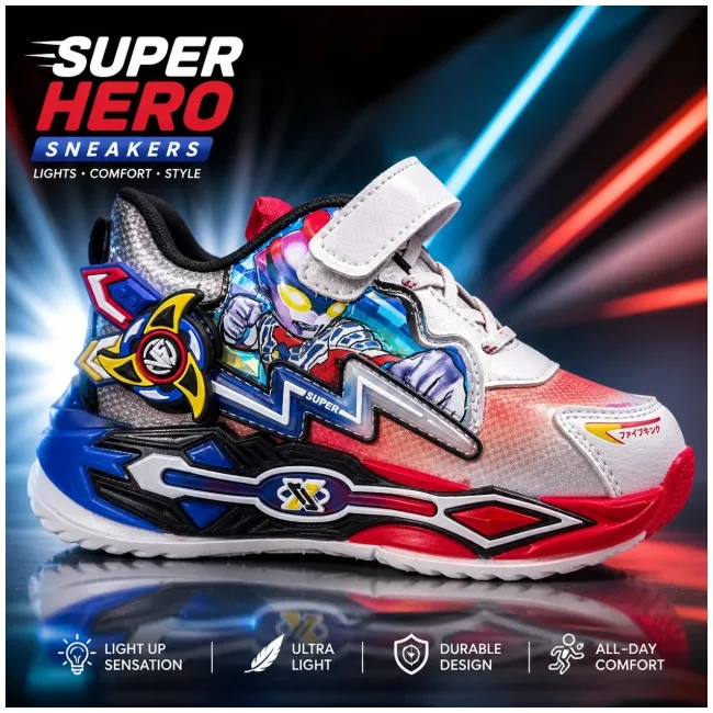 Adidasi super hero cu luminite pentru baieti adt-59