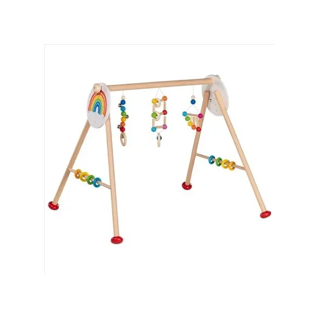 Centru de activitati din lemn pentru bebelusi rainbow - okegoki65351