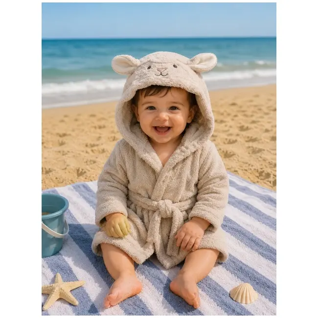 Halat de baie pentru copii, premium style, model oita, bebekevi 1631