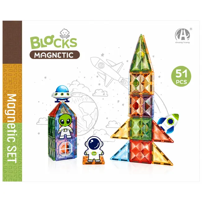 Joc magnetic diamond - in spatiu 51 piese (7.5 cm)