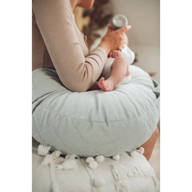 Perna Alaptare Babysteps  , Tip Rogal, Suport Ergonomic Mama  Bebelus, Velvet Premium, Sepia Rose Pjb486886