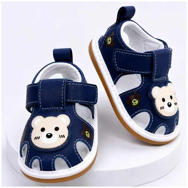 Sandalute bleumarine cu piuitoare - happy cute bear snd14-1