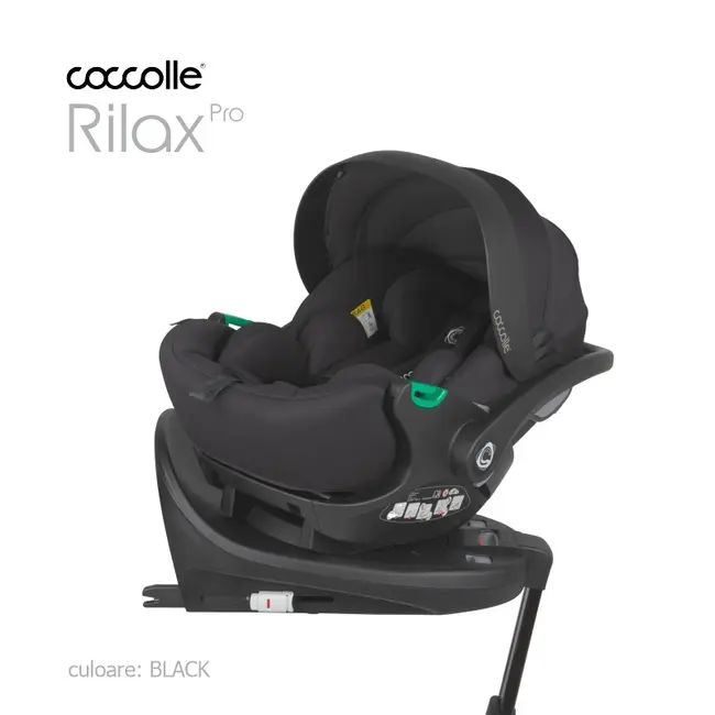 Scoica auto isize coccolle rilax black + baza isofix isize smb32508046004b1