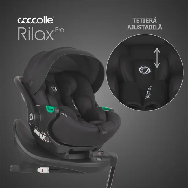 Scoica auto isize coccolle rilax black + baza isofix isize smb32508046004b1
