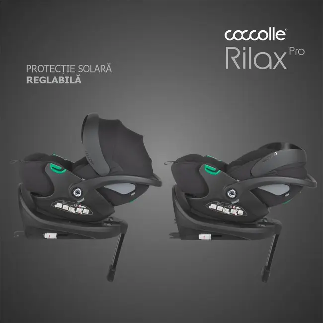 Scoica auto isize coccolle rilax black + baza isofix isize smb32508046004b1