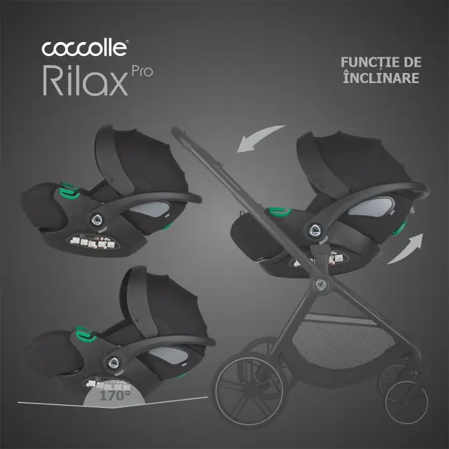 Scoica auto isize coccolle rilax black + baza isofix isize smb32508046004b1