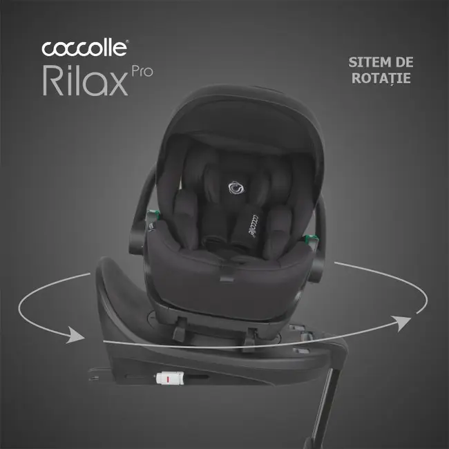 Scoica auto isize coccolle rilax black + baza isofix isize smb32508046004b1