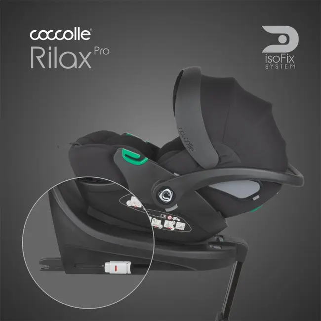 Scoica auto isize coccolle rilax black + baza isofix isize smb32508046004b1