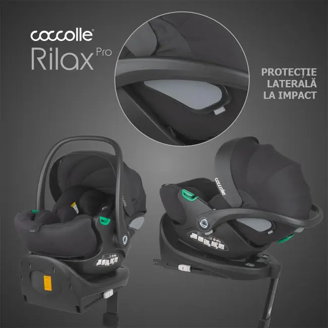 Scoica auto isize coccolle rilax black + baza isofix isize smb32508046004b1