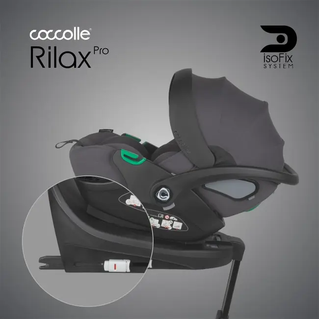 Scoica auto isize coccolle rilax greystone + baza isofix isize smb32508046204b1