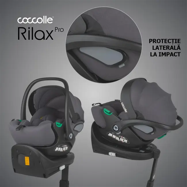 Scoica auto isize coccolle rilax greystone + baza isofix isize smb32508046204b1