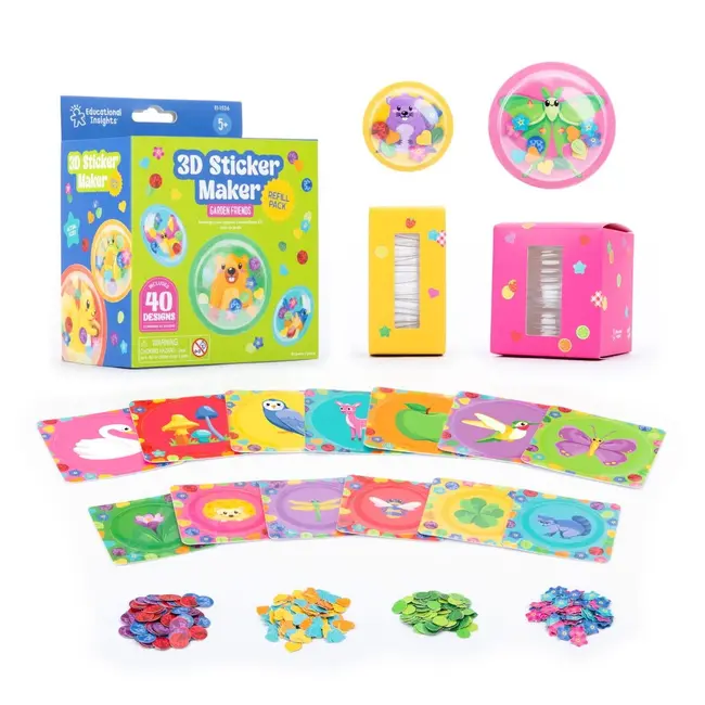 Set rezerve abtibilduri  3d &ndash; prietenii din gradina