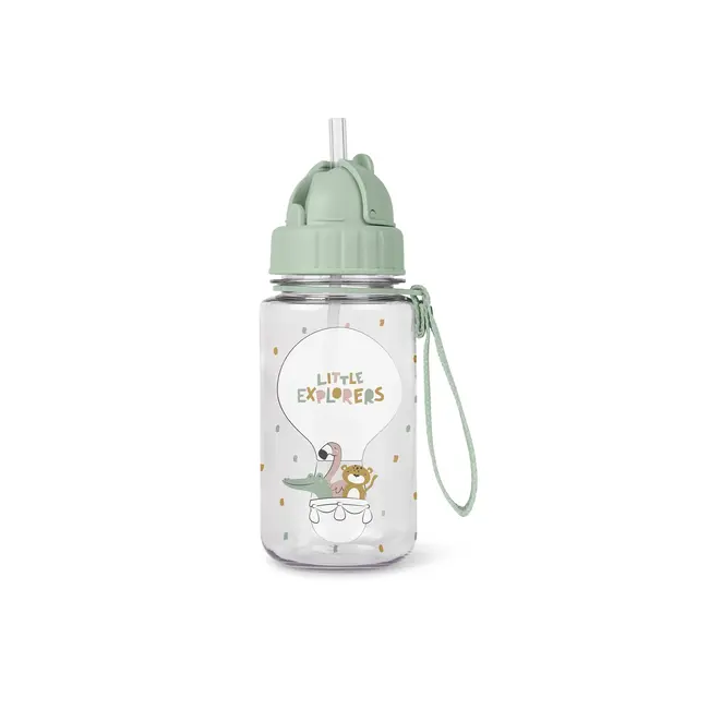 Sticla De Apa Pentru Copii Saro Little Explorers 400 Ml, Cu Pai Silicon Retractabil Anti-picurare, Din Tritan, Fara Bpa Pjb74013