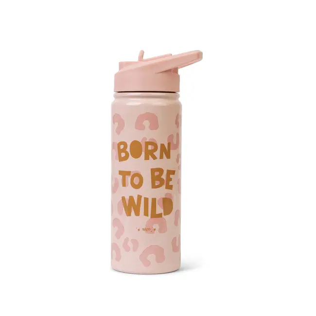 Sticla Termica Premium Pentru Copii Saro, 500 Ml, Otel Inoxidabil 304, Fara Bpa, Anti-condens, 12h, Cu Pai Retractabil Si Capac Etans, Born To Be Wild Pjb74561