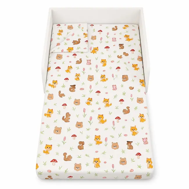 Lenjerie Set 3 piese Lenjerie Cresa - Animalutele padurii pentru saltele 140x70 - ASC6427968009397
