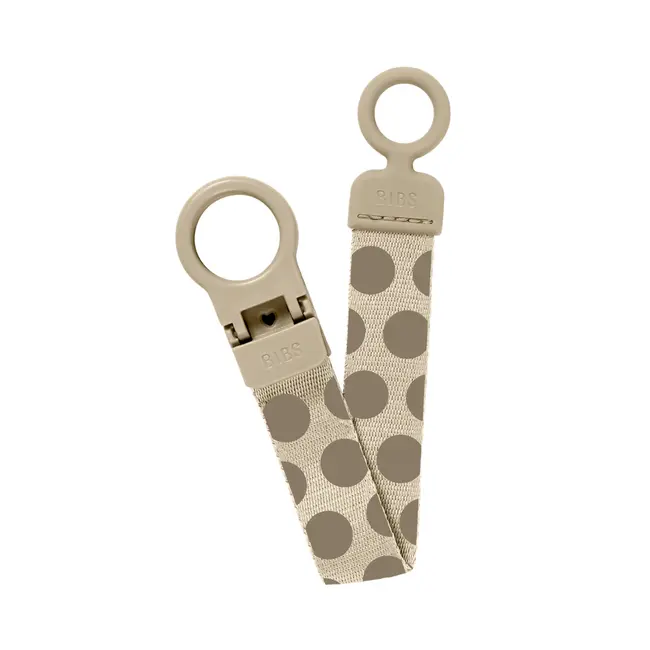 Bibs - lantisor clip loop pentru suzeta, studio collection polka dots, mega vanilla dark oak bbb950142245