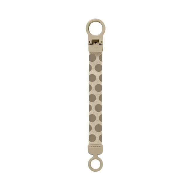 Bibs - lantisor clip loop pentru suzeta, studio collection polka dots, mega vanilla dark oak bbb950142245