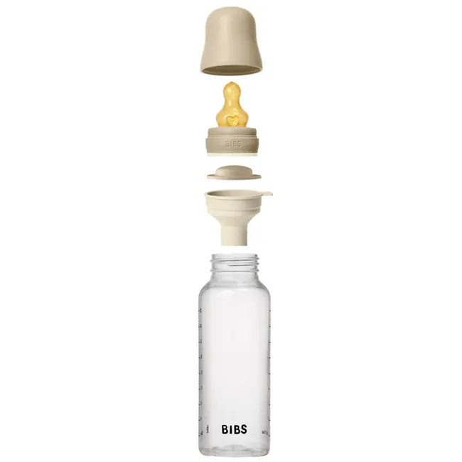 Bibs - set complet biberon fosforescent anticolici pp fara bpa, 270 ml, latex, vanilla glow bbb5017257
