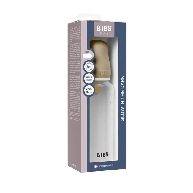 Bibs - set complet biberon fosforescent anticolici pp fara bpa, 270 ml, latex, vanilla glow bbb5017257