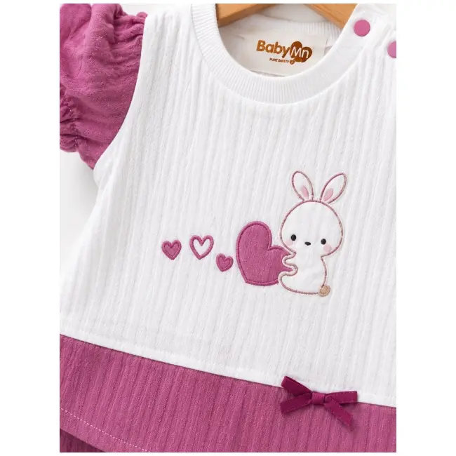Compleu din 3 piese, tricou, pantaloni si bentita, iepuras, babyim, bumbac sbs2