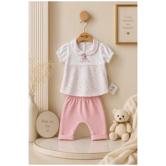 Compleu din doua piese, tricou si pantaloni, babyim, bumbac sbs4
