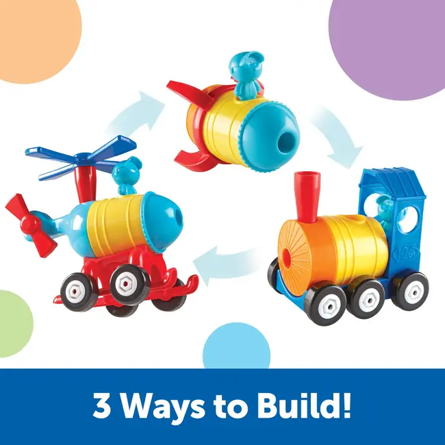 Hai sa construim - 1-2-3 racheta -tren - elicopter