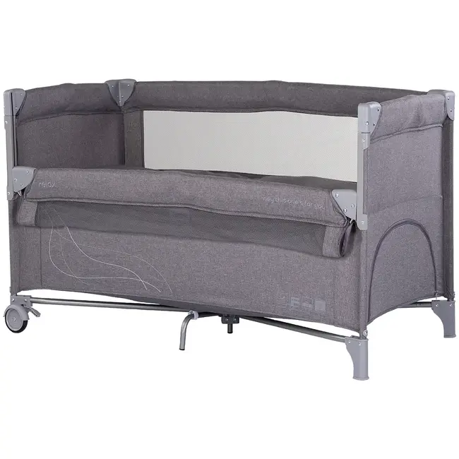 Patut pliabil Chipolino Relax charcoal linen cu laterala culisanta HUBKOSIRE261CH