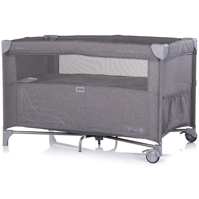 Patut pliabil Chipolino Relax charcoal linen cu laterala culisanta HUBKOSIRE261CH