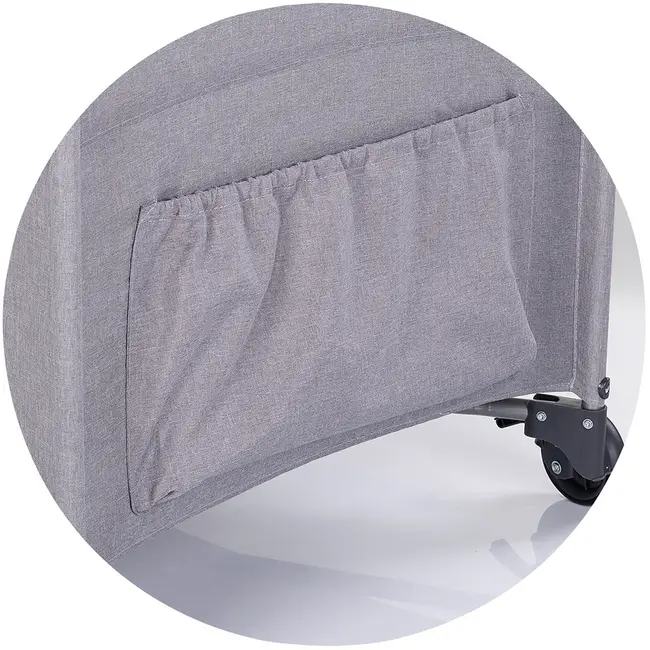 Patut pliabil Chipolino Relax platinum linen cu laterala culisanta HUBKOSIRE262PL