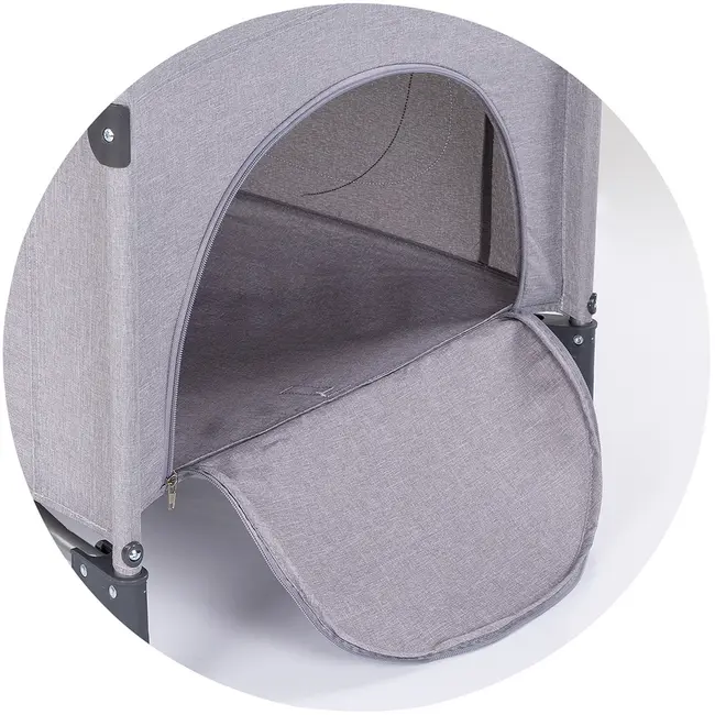 Patut pliabil Chipolino Relax platinum linen cu laterala culisanta HUBKOSIRE262PL
