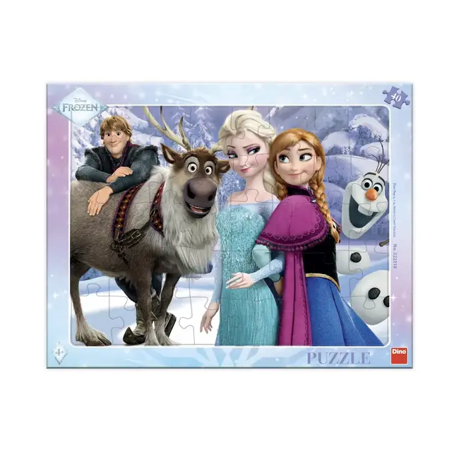 Puzzle cu rama frozen - la plimbare (40 piese)