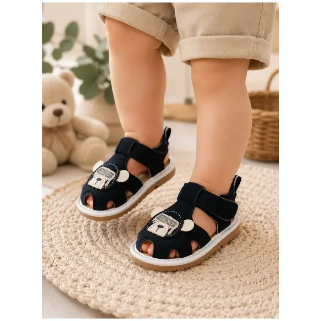 Sandalute pentru bebelusi cu piuitoare - happy cute bear snd5-11
