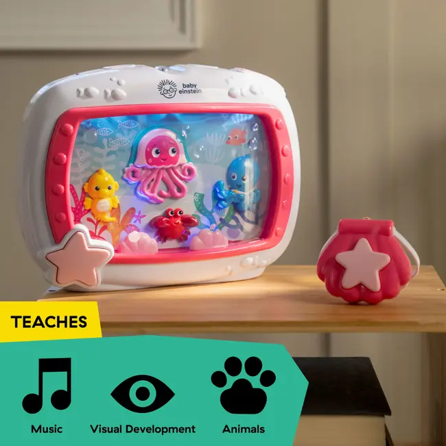 Baby einstein - jucarie muzicala pentru patut sea dreams soother pink bbb17428