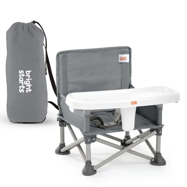 Bright starts - scaun de masa portabil pop 'n sit grey bbb17198