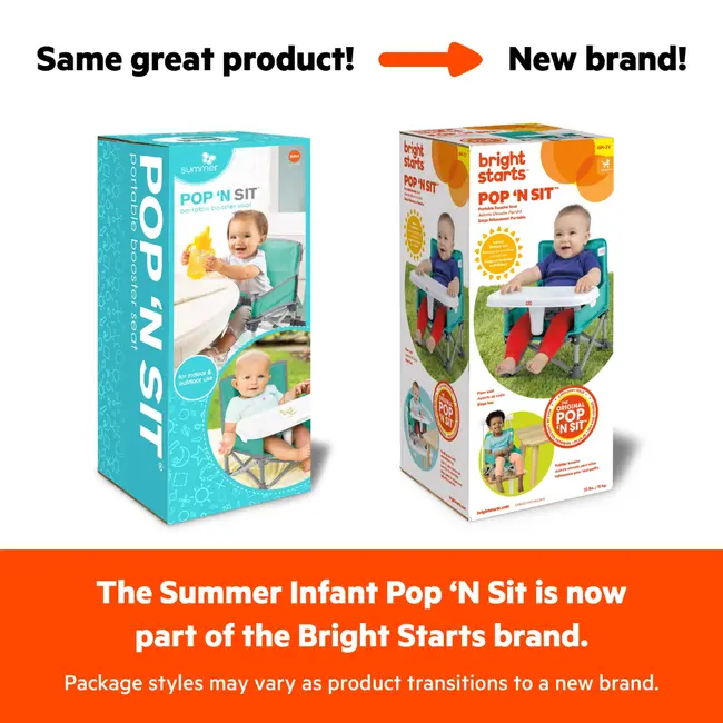 Bright starts - scaun de masa portabil pop 'n sit grey bbb17198