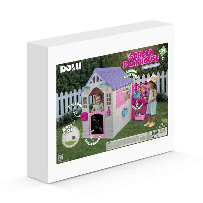 Casuta deluxe pentru copii - alb & roz