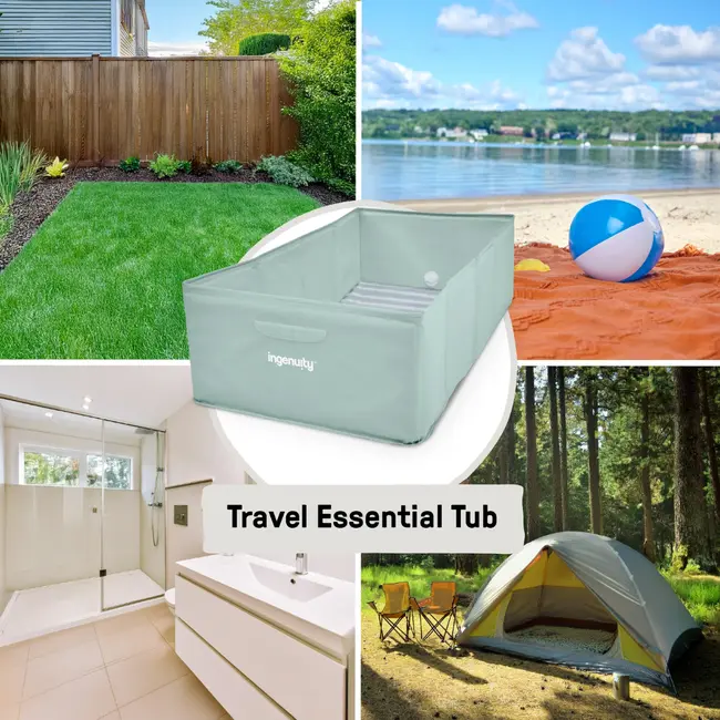 Ingenuity - cadita pliabila pentru calatorii tuckaway travel tub sage bbb17267