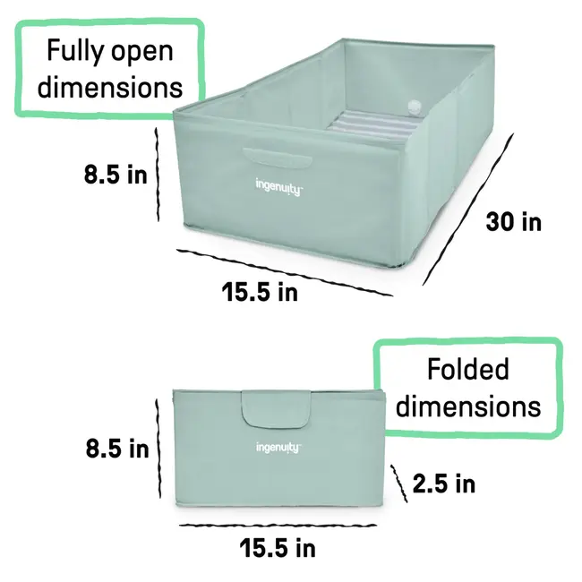 Ingenuity - cadita pliabila pentru calatorii tuckaway travel tub sage bbb17267