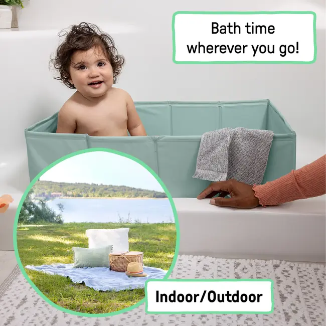 Ingenuity - cadita pliabila pentru calatorii tuckaway travel tub sage bbb17267