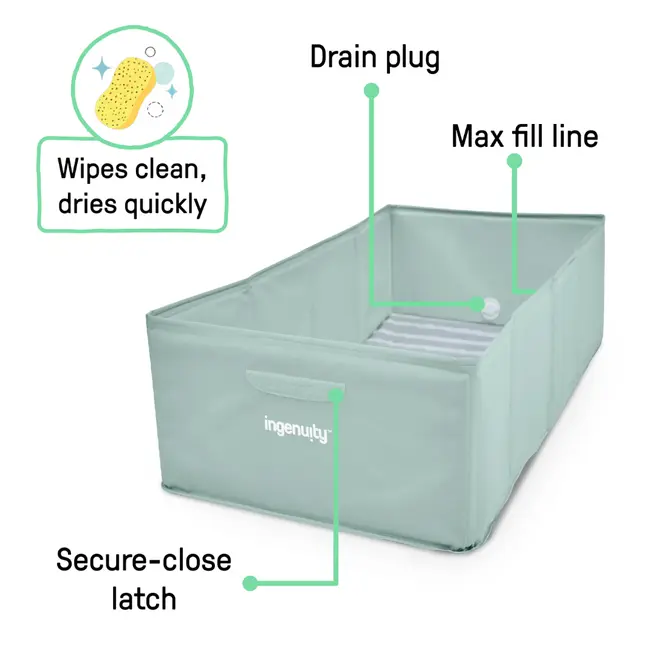 Ingenuity - cadita pliabila pentru calatorii tuckaway travel tub sage bbb17267