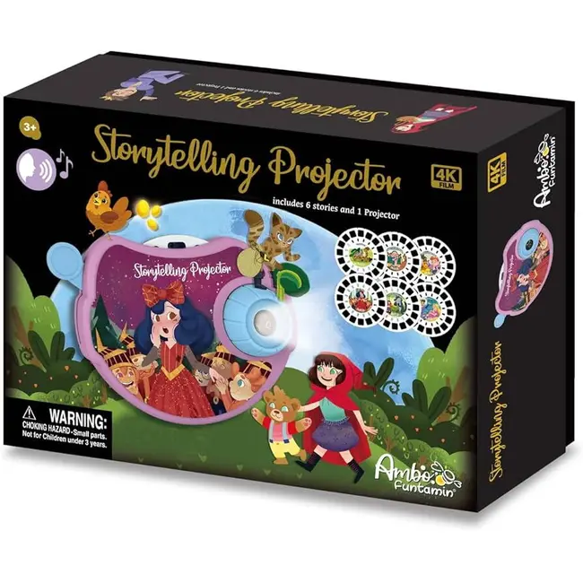 Proiector cu 6 povesti - rapunzel, jack si vrejul de fasole, etc