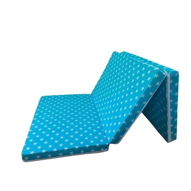 Saltea Pliabila Spuma Poliuretanica 120x60x5 cm - Blue with White Stars MYK00089273